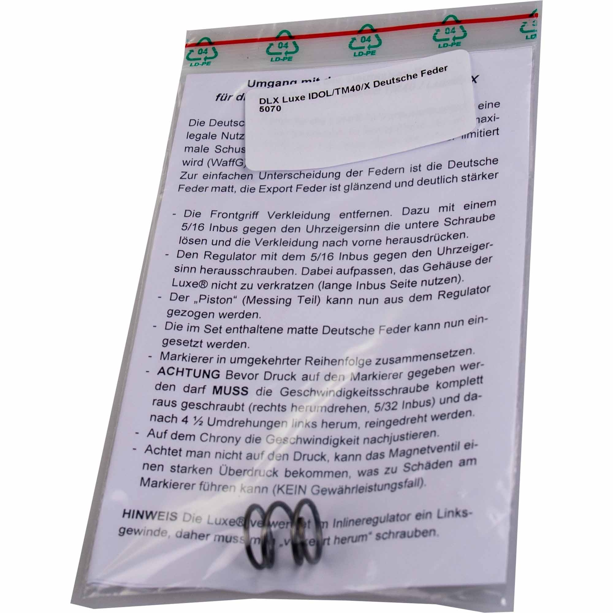 DLX Luxe IDOL/TM40/X German Spring Text