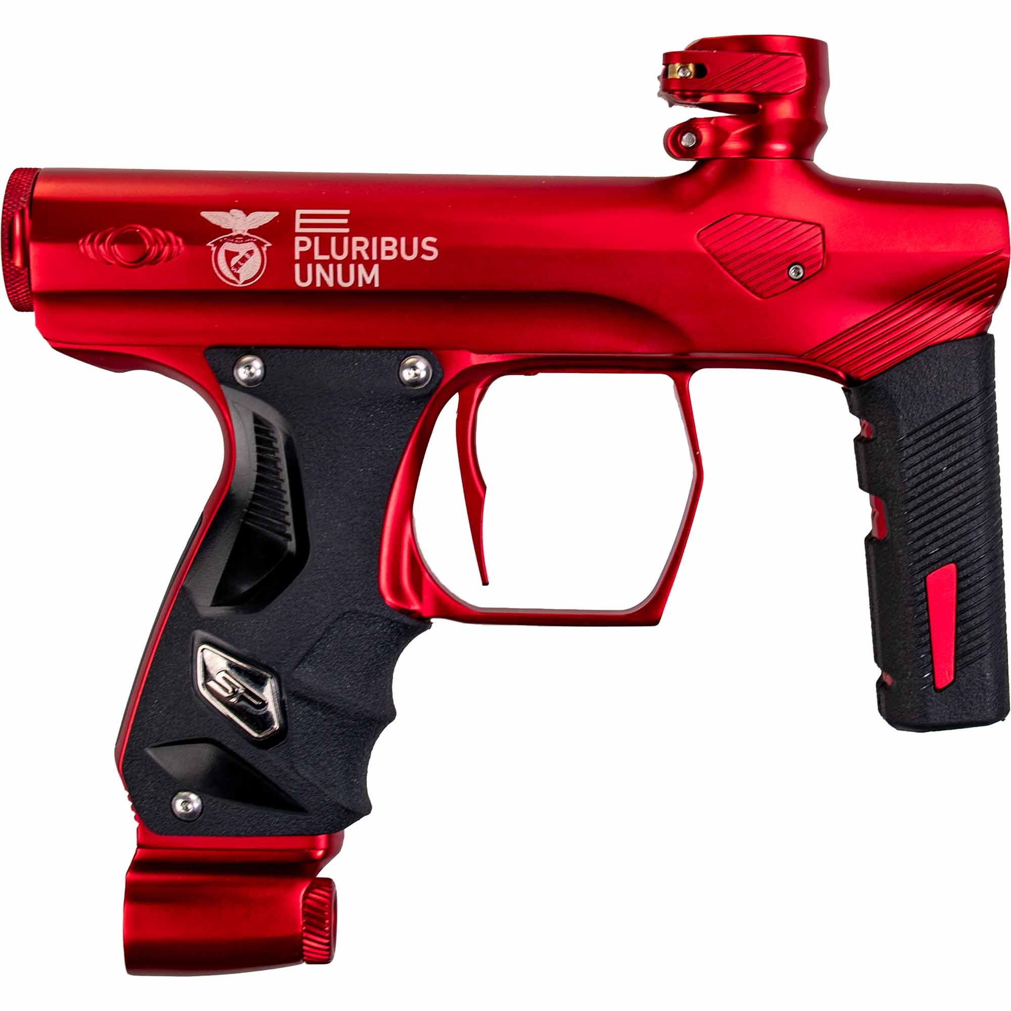 SP Shocker® ERA marker "e pluribus unum", red matte Paintball-Pistole, Rot, Gewicht, Schienenmarkierung, Gummi-Griff