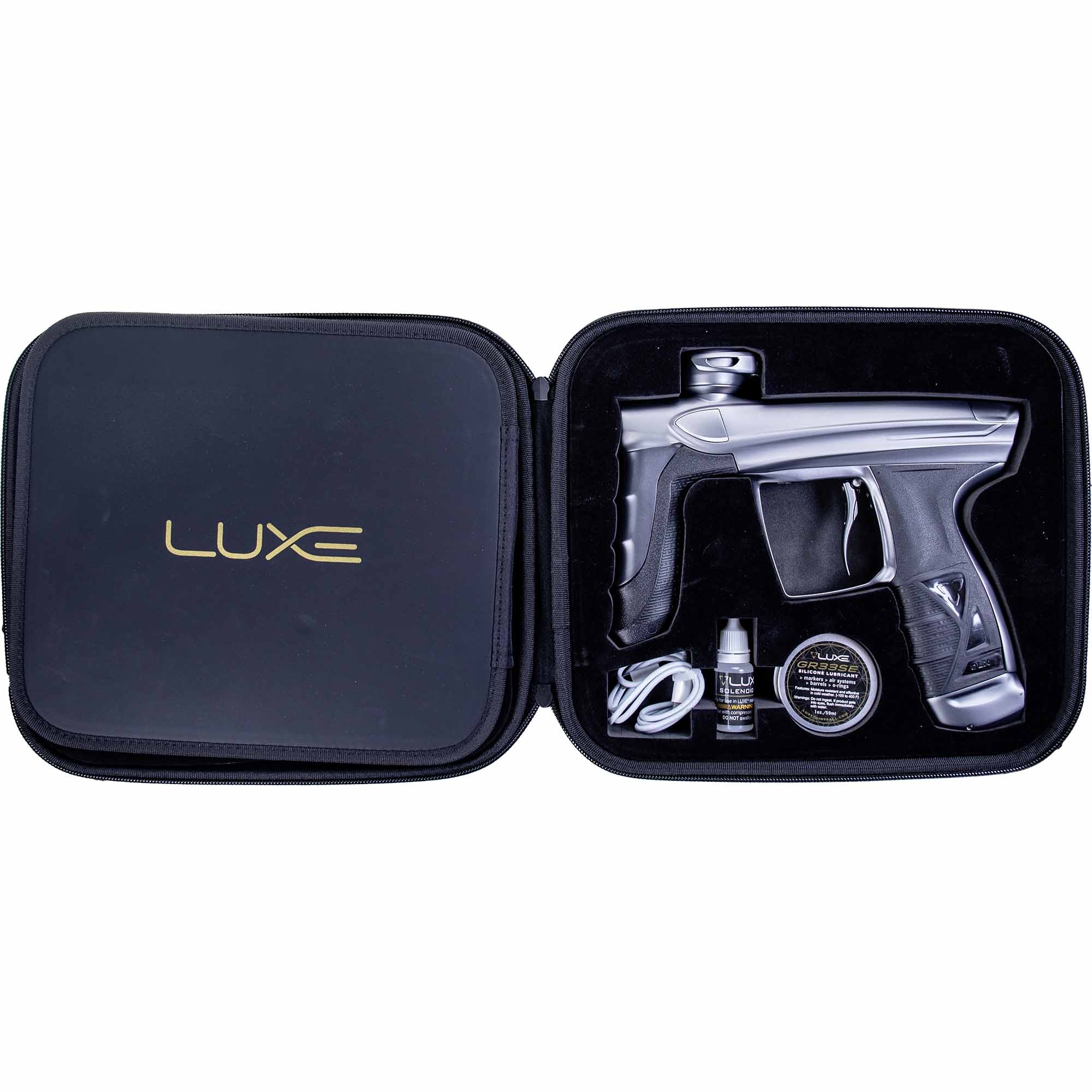 DLX Luxe® AIRE marker, dust gray Schusswaffe, Pistole, Lackierter Griff, Schraubenkoffer, Zubehörset